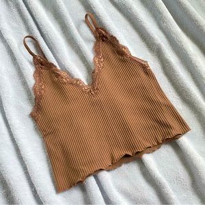 Brown Love Tree Small Crop Top